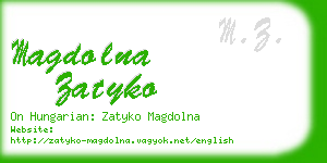 magdolna zatyko business card